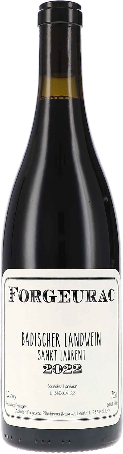 Weinflasche Forgeurac Sankt Laurent, Badischer Landwein, Rotwein aus Baden