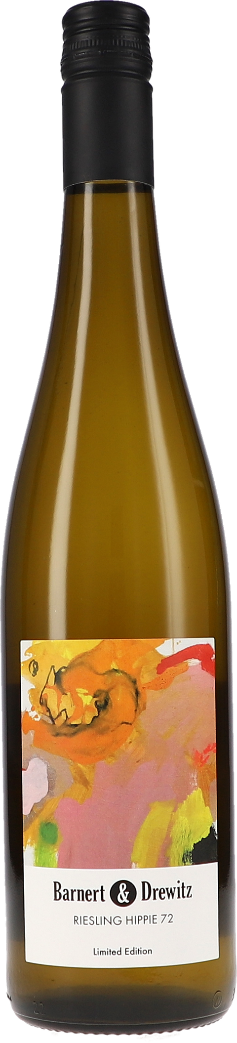 Weinflasche Barnert & Drewitz Riesling Hippie 72, Limited Edition, Weißwein von der Hessischen Bergstraße
