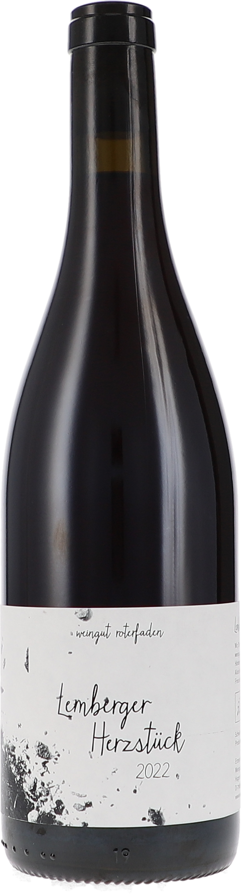 Weinflasche Roterfaden Lemberger Herzstück BIO, Rotwein aus Württemberg