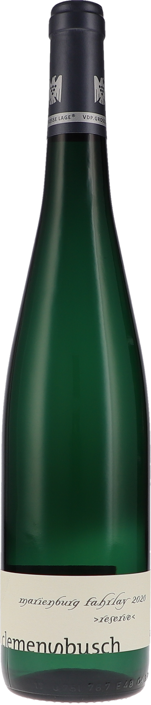 Weinflasche Clemens Busch Riesling Marienburg Grosse Lage „Fahrlay“ Reserve BIO, Weißwein von der Mosel