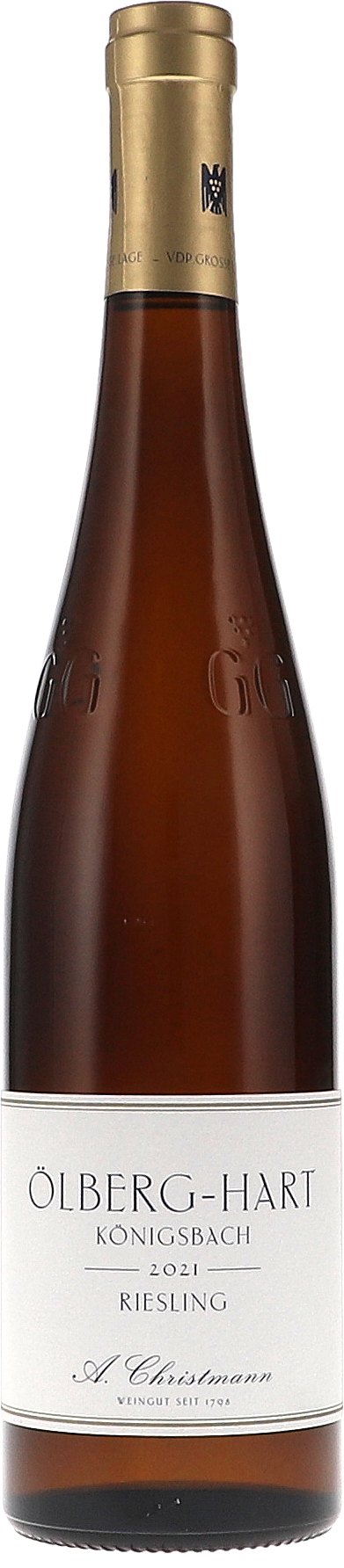 Weinflasche Christmann Ölberg-Hart Königsbach Riesling Grosses Gewächs BIO, Weißwein aus der Pfalz