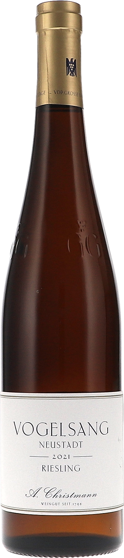 Weinflasche Christmann Vogelsang Neustadt Riesling Grosses Gewächs BIO, Weißwein aus der Pfalz