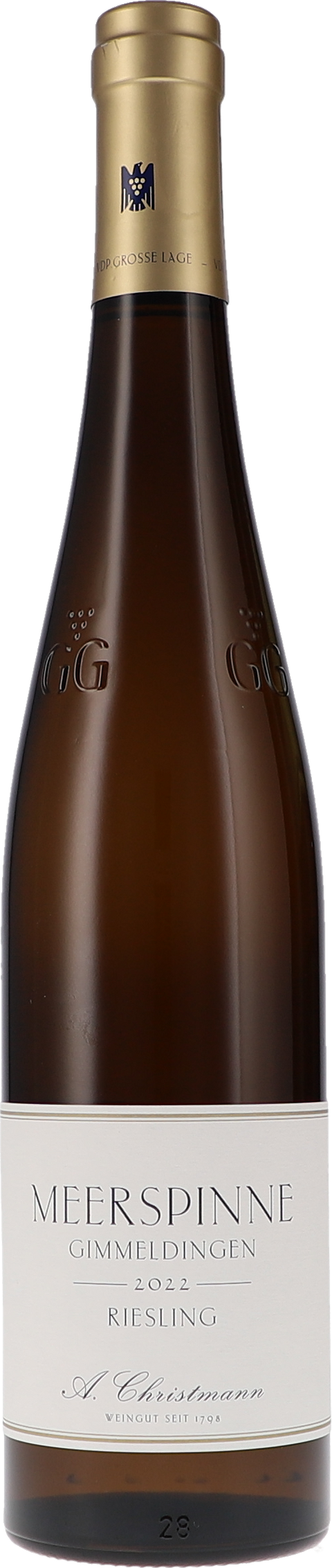 Weinflasche Christmann Gimmeldinger Meerspinne Riesling Grosses Gewächs BIO, Weißwein aus der Pfalz