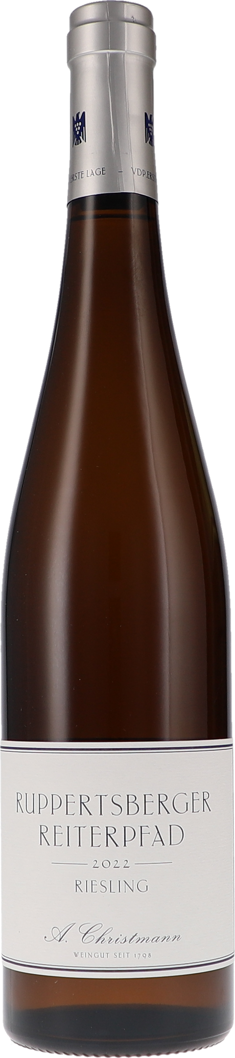 Weinflasche Christmann Ruppertsberger Reiterpfad Riesling VDP Erste Lage BIO, Weißwein aus der Pfalz