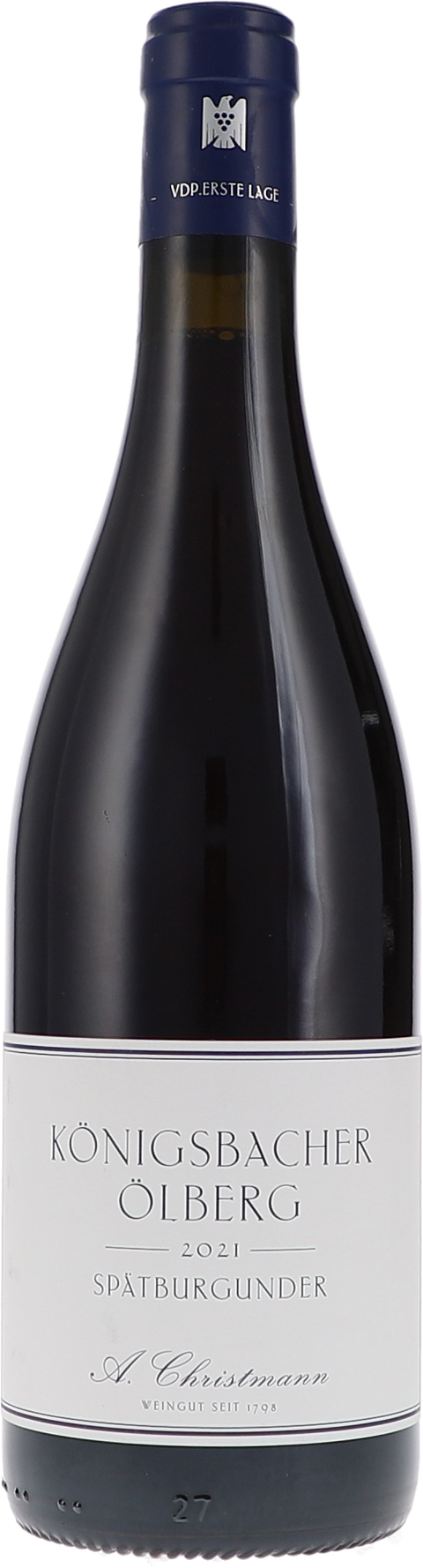 Weinflasche Christmann Königsbacher Ölberg Spätburgunder VDP Erste Lage BIO, Rotwein aus der Pfalz