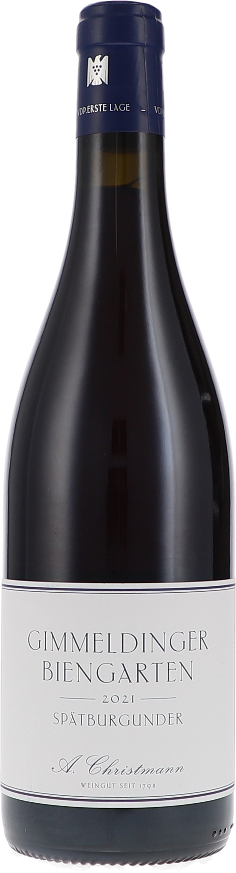 Weinflasche Christmann Gimmeldinger Biengarten Spätburgunder VDP Erste Lage BIO, Rotwein aus der Pfalz