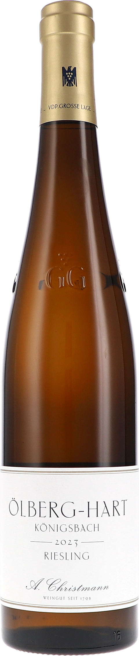Weinflasche Christmann Ölberg-Hart Königsbach Riesling Grosses Gewächs BIO, Weißwein aus der Pfalz