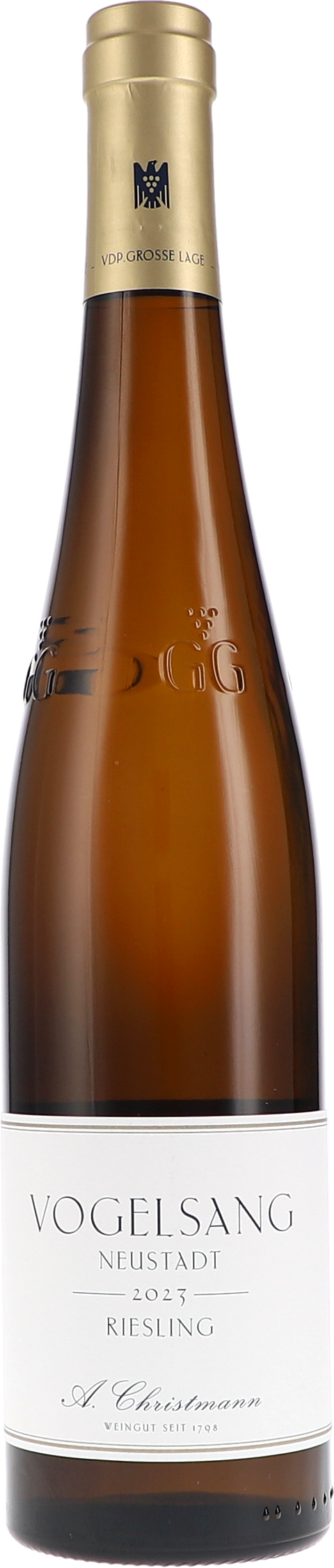 Weinflasche Christmann Vogelsang Neustadt Riesling Grosses Gewächs BIO, Weißwein aus der Pfalz