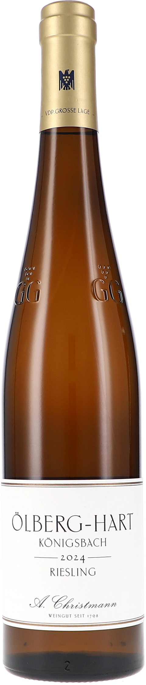 Weinflasche Christmann Ölberg-Hart Königsbach Riesling Grosses Gewächs BIO, Weißwein aus der Pfalz
