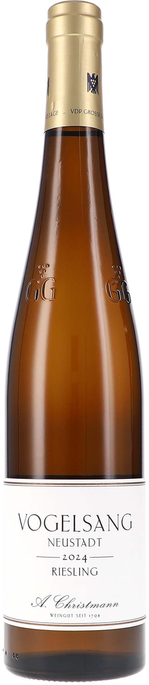 Weinflasche Christmann Vogelsang Neustadt Riesling Grosses Gewächs BIO, Weißwein aus der Pfalz