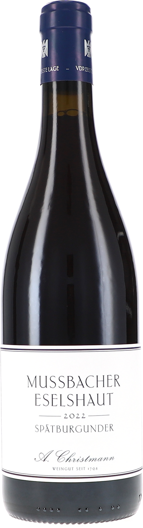 Weinflasche Christmann Mussbacher Eselshaut Spätburgunder VDP Erste Lage BIO, Rotwein aus der Pfalz
