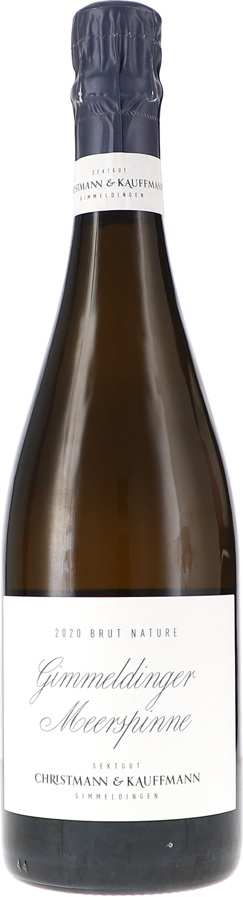 Weinflasche Christmann & Kauffmann Gimmeldinger Meerspinne Sekt Brut Nature, Schaumwein aus der Pfalz