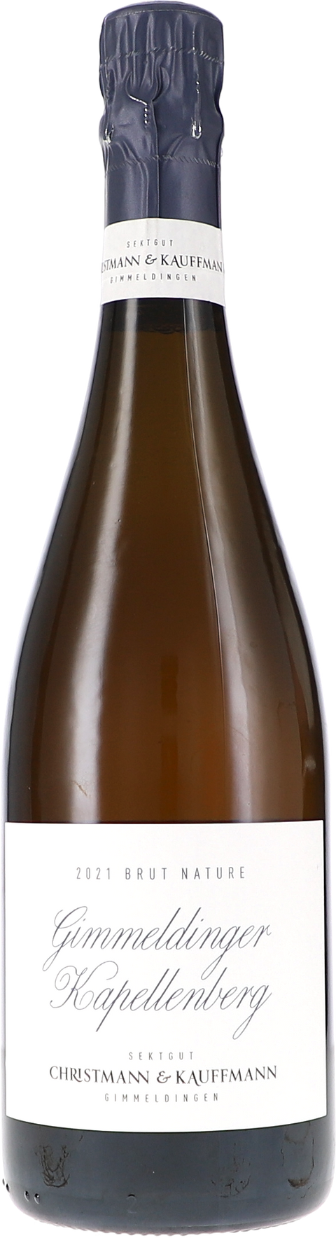 Weinflasche Christmann & Kauffmann Gimmeldinger Kapellenberg Rosé Sekt Brut Nature, Rosé-Schaumwein aus der Pfalz
