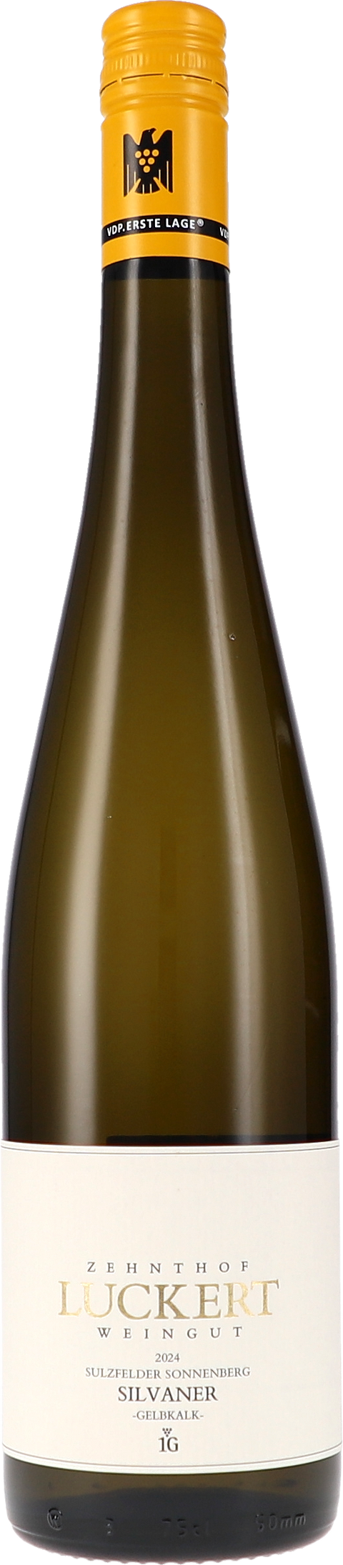 Weinflasche Luckert Zehnthof Sonnenberg Silvaner -Gelbkalk- trocken VDP Erste Lage BIO, Weißwein aus Franken
