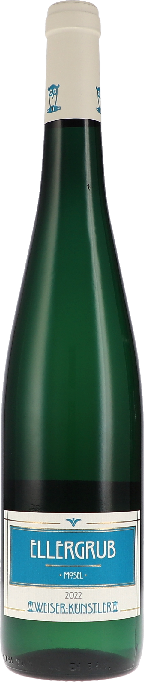 Weinflasche Weiser-Künstler Riesling Ellergrub „Grosse Eule“ BIO, Weißwein von der Mosel