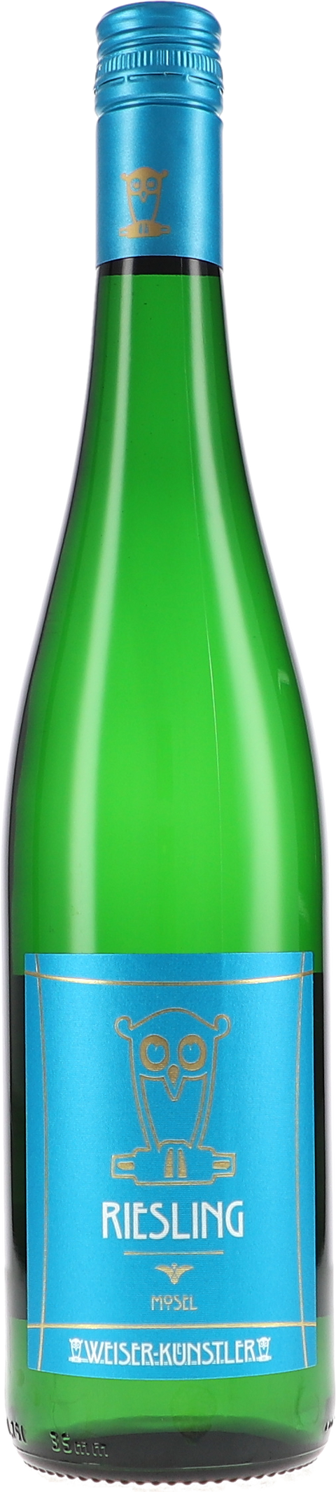 Weinflasche Weiser-Künstler Riesling BIO, Weißwein von der Mosel