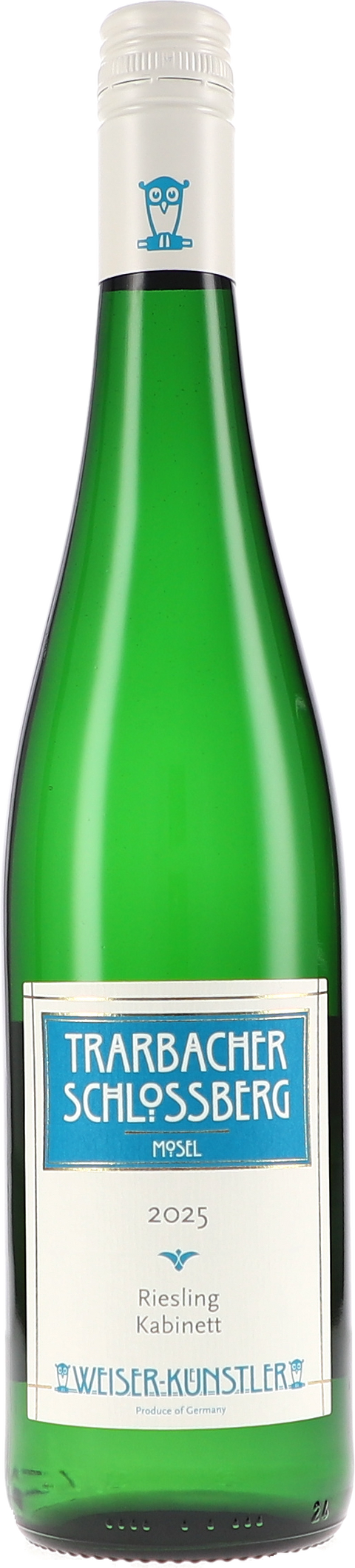 Weinflasche Weiser-Künstler „Trarbacher Schlossberg“ Riesling Kabinett BIO, Weißwein von der Mosel