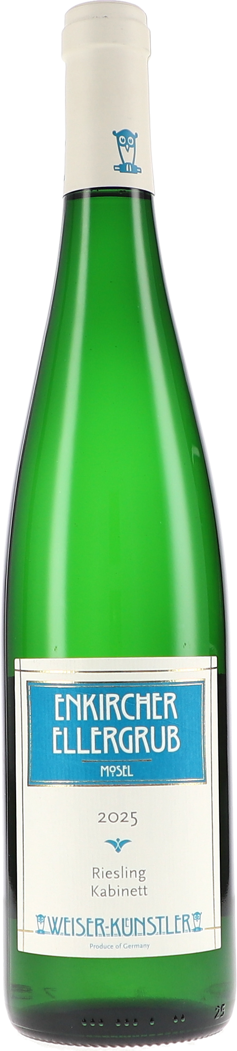 Weinflasche Weiser-Künstler Enkircher Ellergrub, Riesling Kabinett BIO, Weißwein von der Mosel
