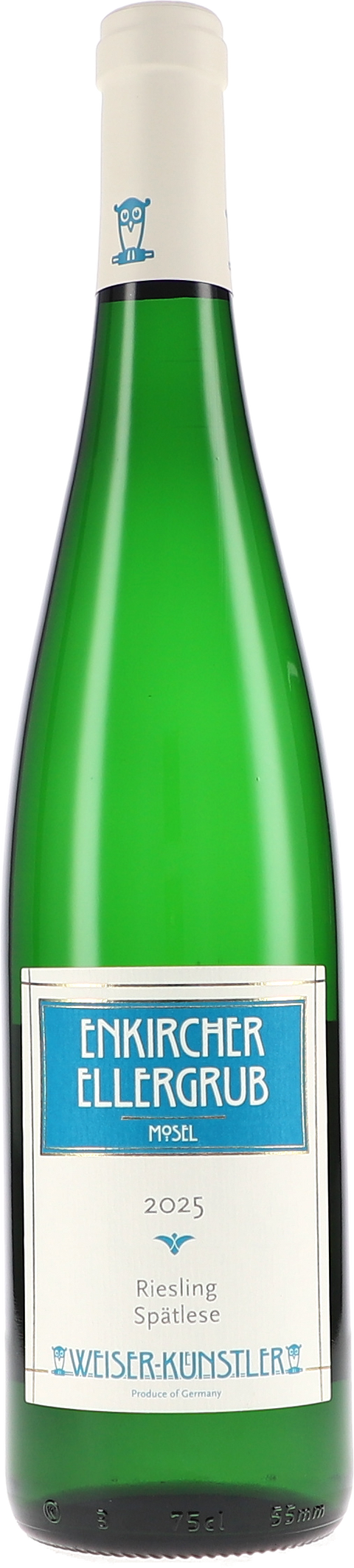 Weinflasche Weiser-Künstler Enkircher Ellergrub, Riesling Spätlese BIO, Weißwein von der Mosel