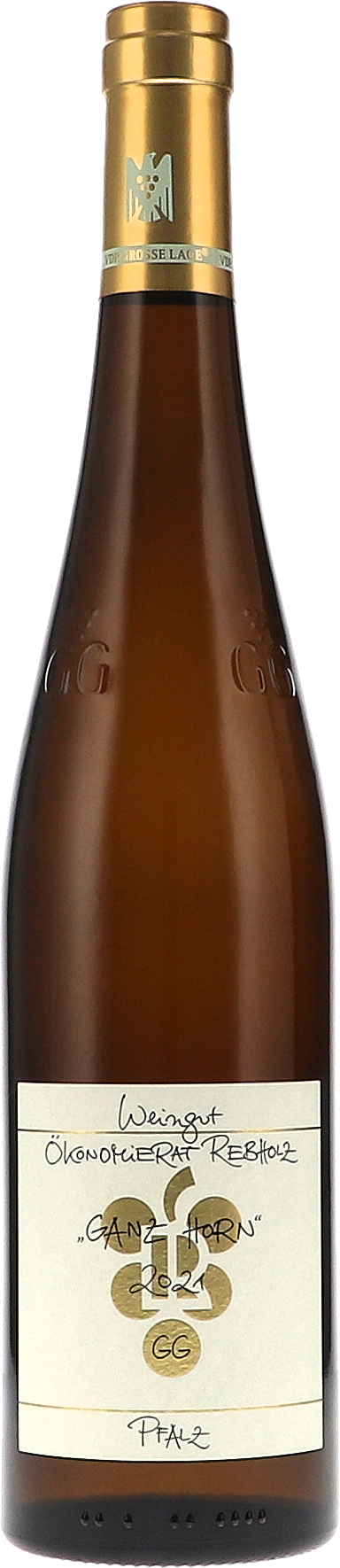 Weinflasche Ökonomierat Rebholz Riesling „Ganz Horn“ GG BIO, Weißwein aus der Pfalz
