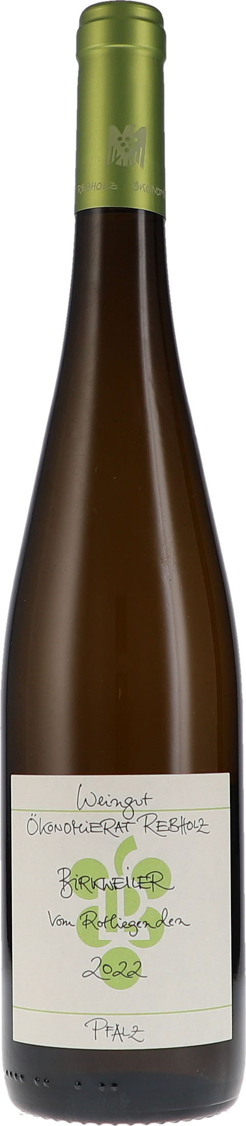 Weinflasche Ökonomierat Rebholz Birkweiler Riesling vom Rotliegenden BIO, Weißwein aus der Pfalz