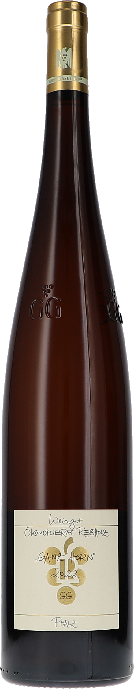 Weinflasche Ökonomierat Rebholz Riesling „Ganz Horn“ GG BIO, Weißwein aus der Pfalz