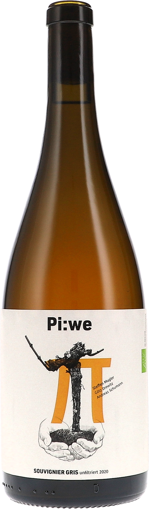 Weinflasche M. Schädler - Steffen Mugler Pi:we Souvignier Gris BIO, Weißwein aus der Pfalz