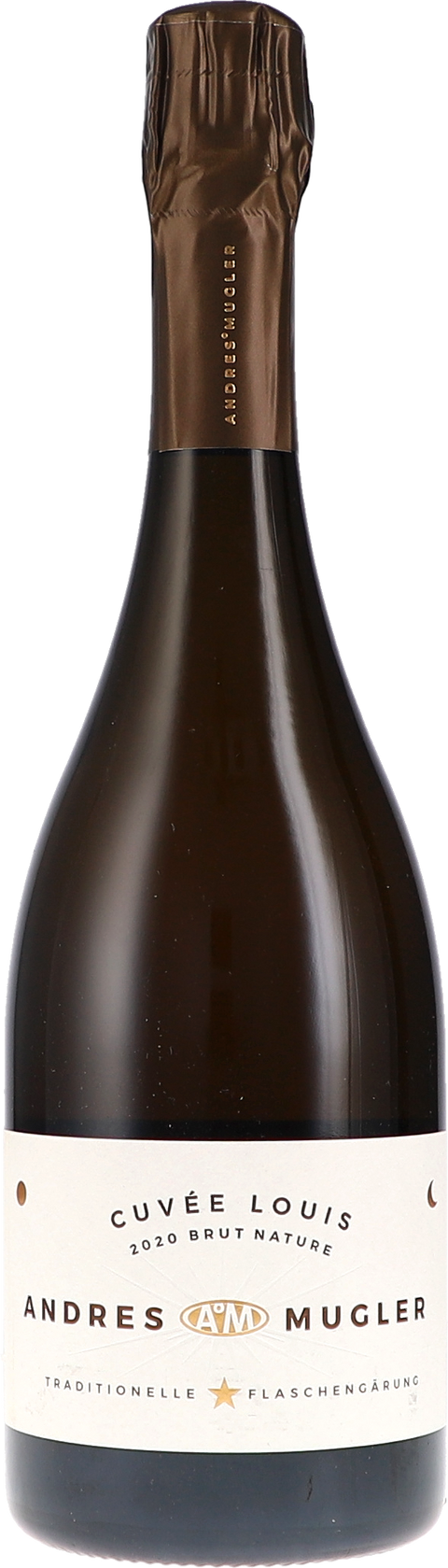 Weinflasche Andres&Mugler Cuvée Louis Sekt Brut Nature BIO, Schaumwein aus der Pfalz