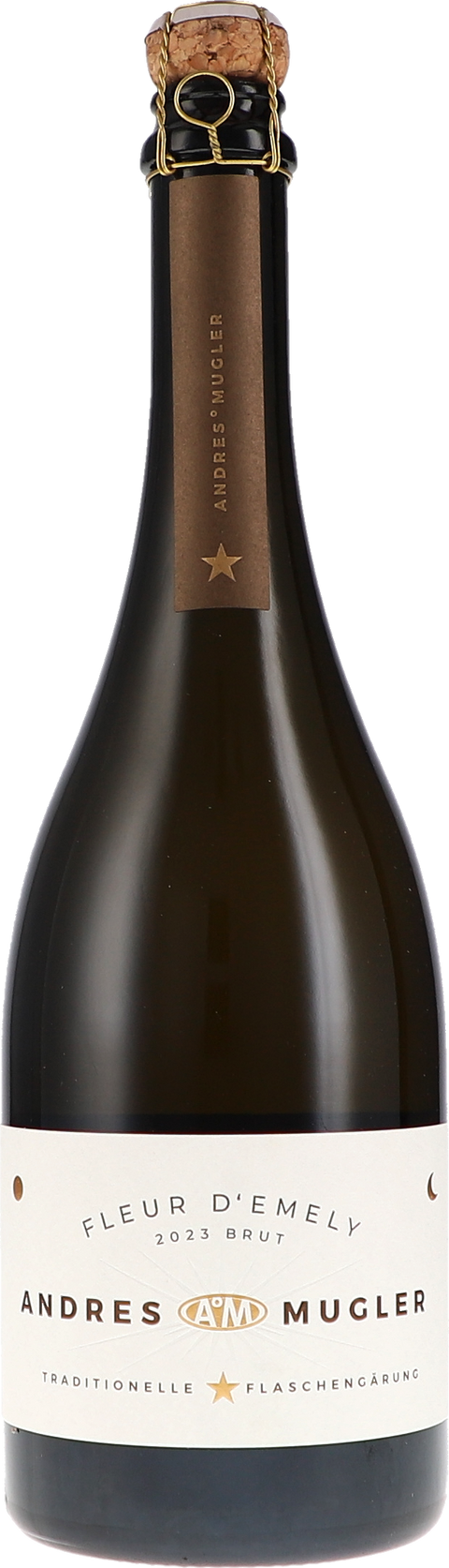 Weinflasche Andres&Mugler Fleur d'Emely Sekt Brut BIO, Schaumwein aus der Pfalz