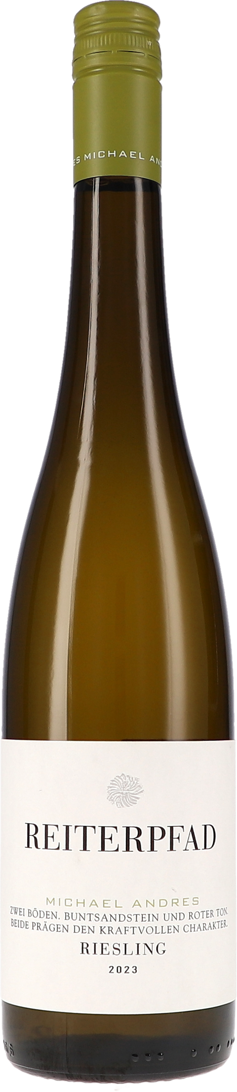Weinflasche Michael Andres Reiterpfad Riesling BIO, Weißwein aus der Pfalz