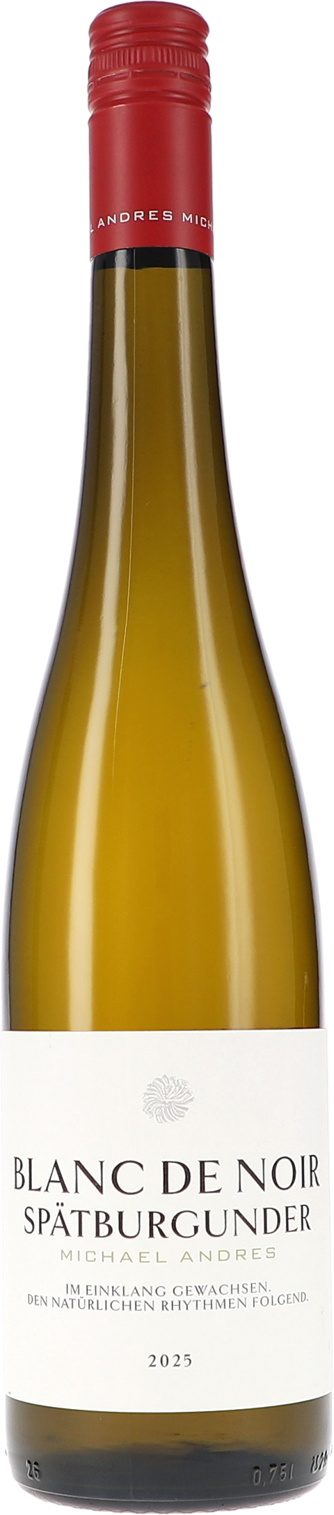 Weinflasche Michael Andres Spätburgunder Blanc de Noir BIO, Weißwein aus der Pfalz