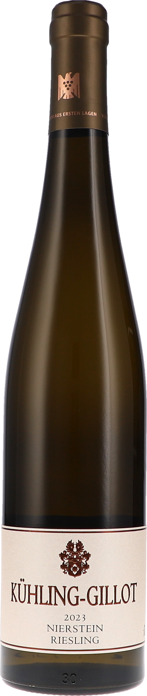 Weinflasche Kühling-Gillot Nierstein Riesling trocken VDP Erste Lage BIO, Weißwein aus Rheinhessen