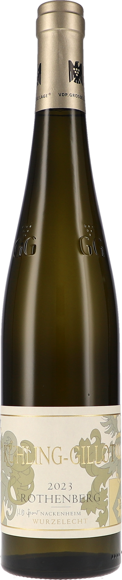 Weinflasche Kühling-Gillot Riesling Nackenheim Rothenberg GG „wurzelecht“ BIO, Weißwein aus Rheinhessen
