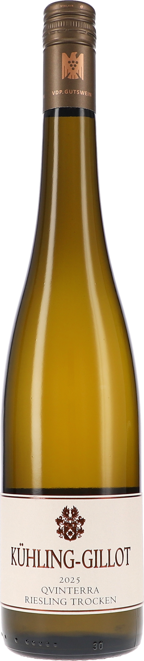 Weinflasche Kühling-Gillot Qvinterra Riesling trocken BIO, Weißwein aus Rheinhessen