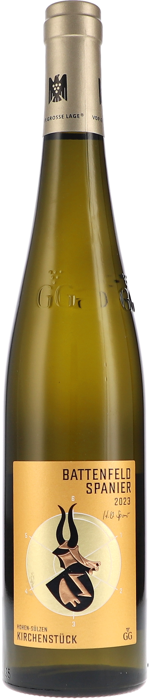 Weinflasche Battenfeld-Spanier Riesling Kirchenstück GG BIO, Weißwein aus Rheinhessen