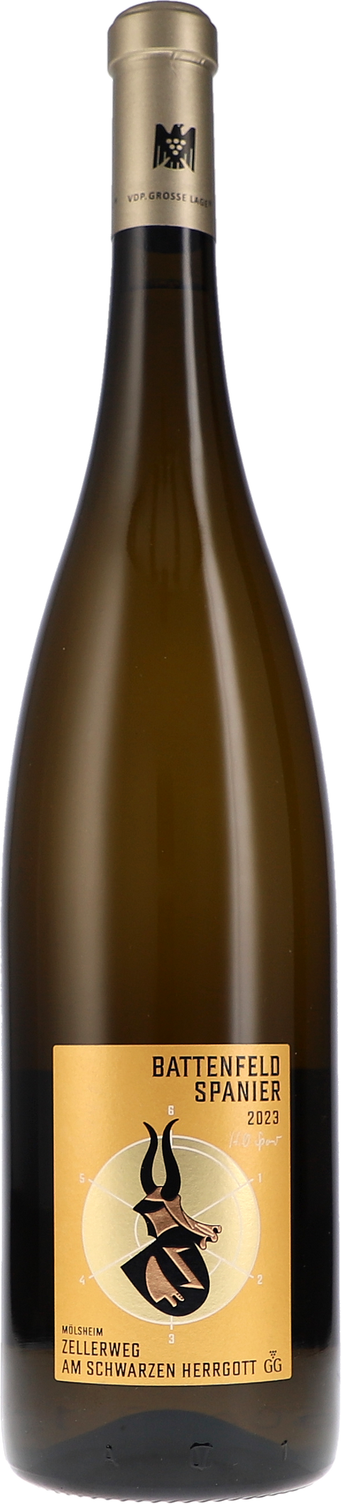 Weinflasche Battenfeld-Spanier Riesling Zellerweg am Schwarzen Herrgott GG BIO, Weißwein aus Rheinhessen