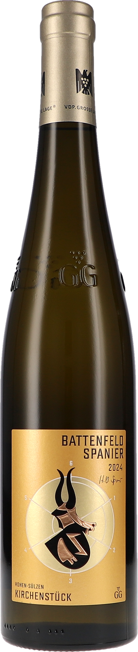 Weinflasche Battenfeld-Spanier Riesling Kirchenstück GG BIO, Weißwein aus Rheinhessen