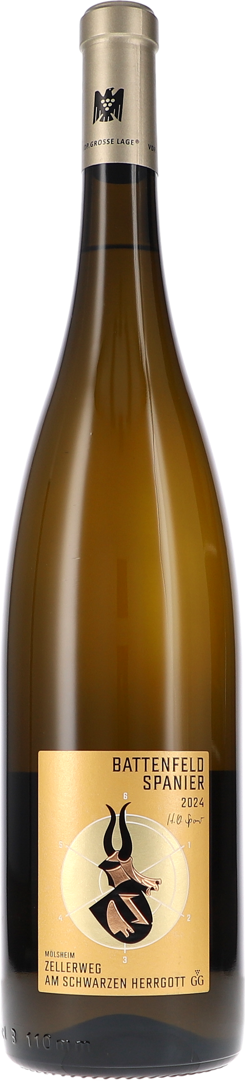 Weinflasche Battenfeld-Spanier Riesling Zellerweg am Schwarzen Herrgott GG BIO, Weißwein aus Rheinhessen