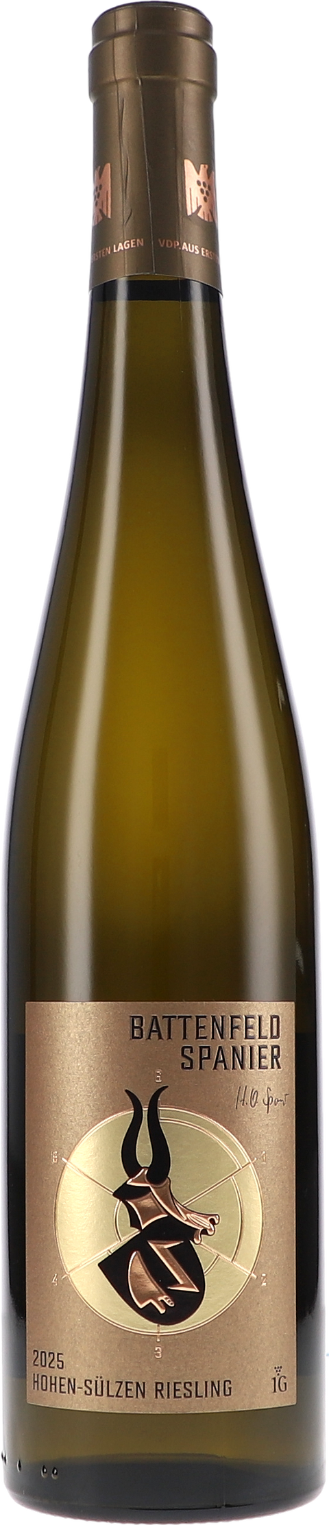 Weinflasche Battenfeld-Spanier Riesling Hohen-Sülzen VDP Erste Lage BIO, Weißwein aus Rheinhessen