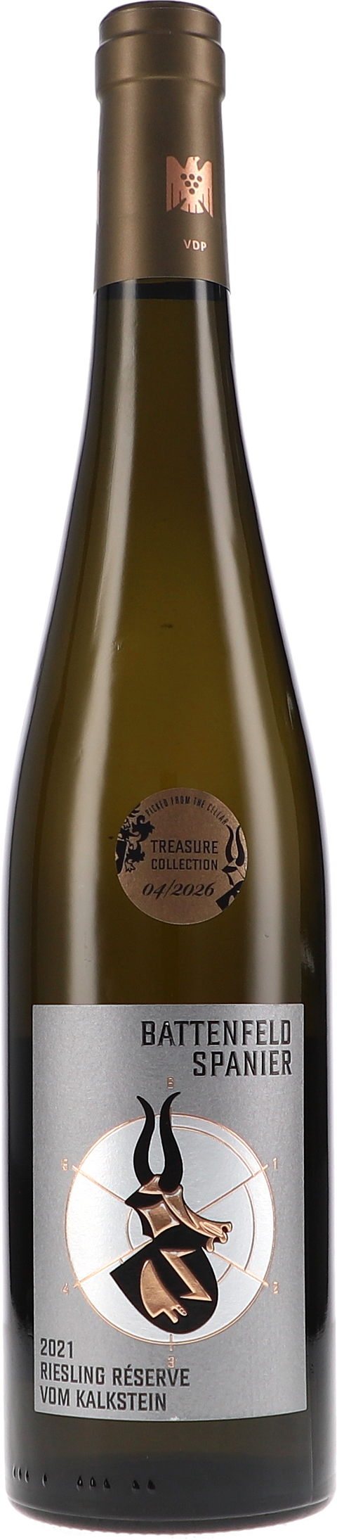 Weinflasche Battenfeld-Spanier Riesling Réserve vom Kalkstein trocken „Treasure Collection“ BIO, Weißwein aus Rheinhessen