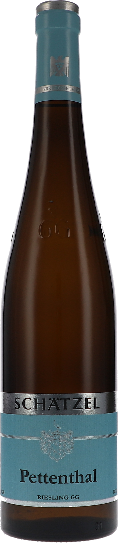 Weinflasche Schätzel Riesling Pettenthal GG BIO, Weißwein aus Rheinhessen