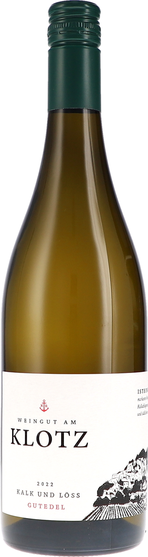 Weinflasche Weingut am Klotz Gutedel Kalk und Löss, Weißwein aus Baden