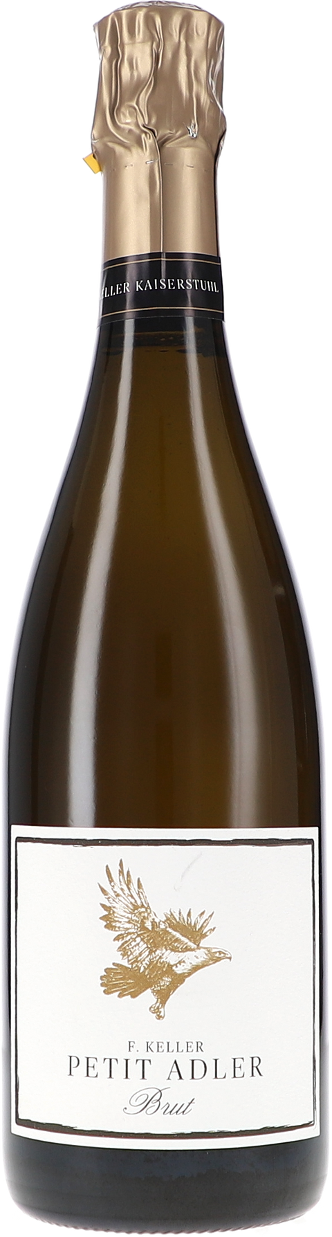 Weinflasche Franz Keller Petit Adler Sekt Brut, Schaumwein aus Baden