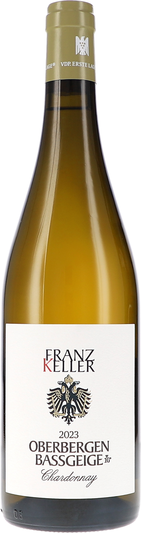 Weinflasche Franz Keller Oberbergener Bassgeige Chardonnay VDP Erste Lage, Weißwein aus Baden