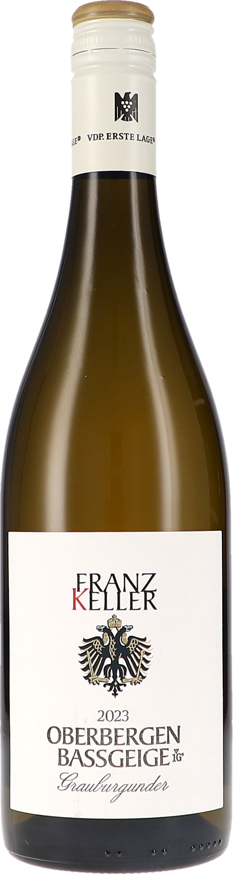 Weinflasche Franz Keller Oberbergener Bassgeige Grauburgunder VDP Erste Lage, Weißwein aus Baden