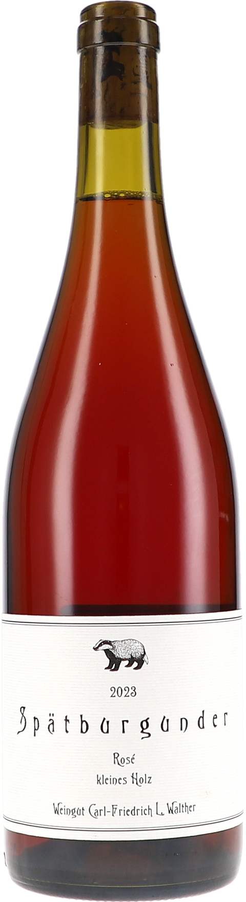 Weinflasche Carl-Friedrich L. Walther Spätburgunder Rosé kleines Holz, Roséwein aus Saale-Unstrut