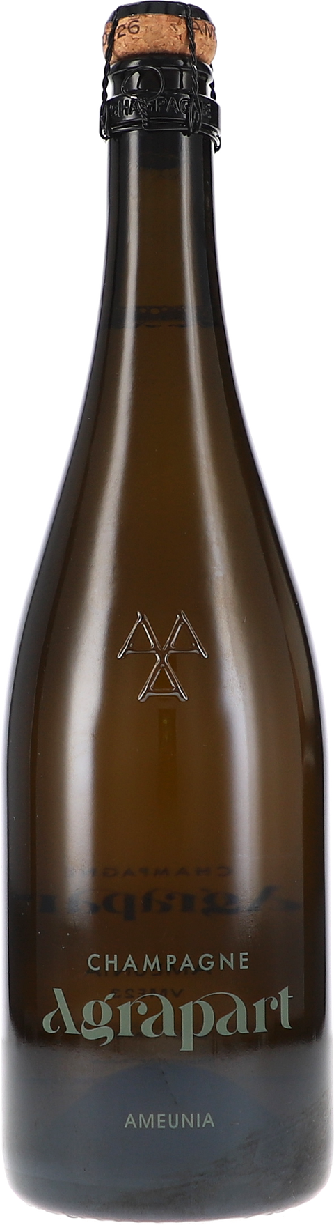 Weinflasche Agrapart Avize Ameunia VME 23, Grand Cru BdN Brut Nature, Schaumwein aus der Champagne