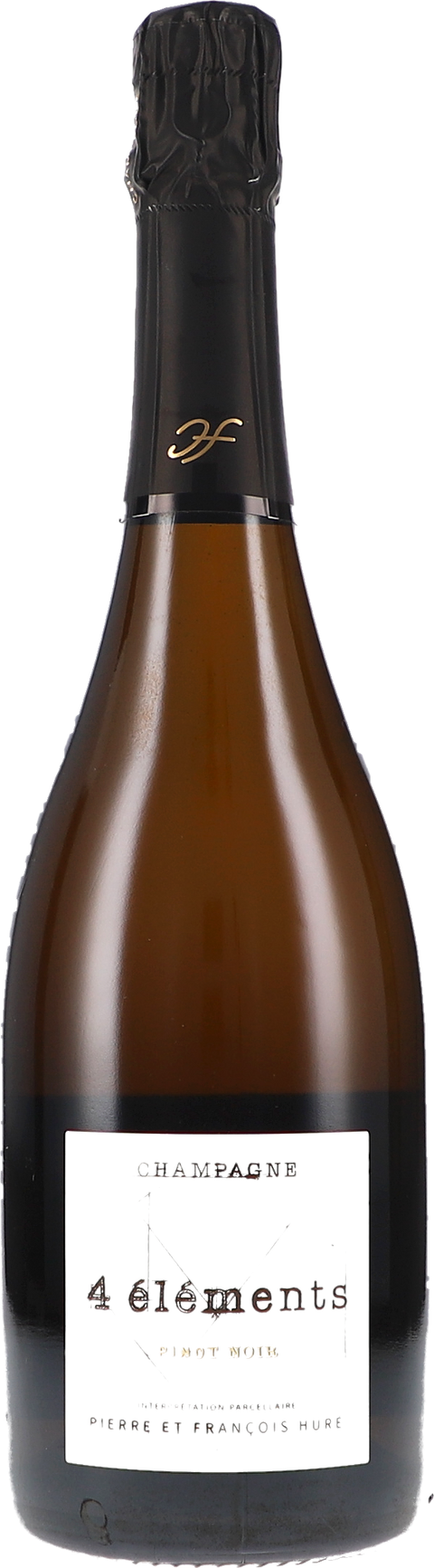 Weinflasche Huré Frères 4 éléments Pinot Noir, La Perthe, Extra Brut, Schaumwein aus der Champagne