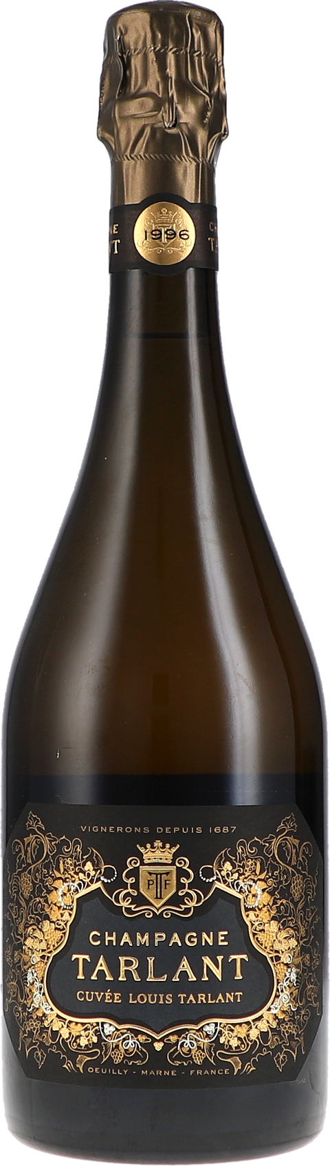 Weinflasche Tarlant Cuvée Louis, Brut Nature Millésime, Schaumwein aus der Champagne