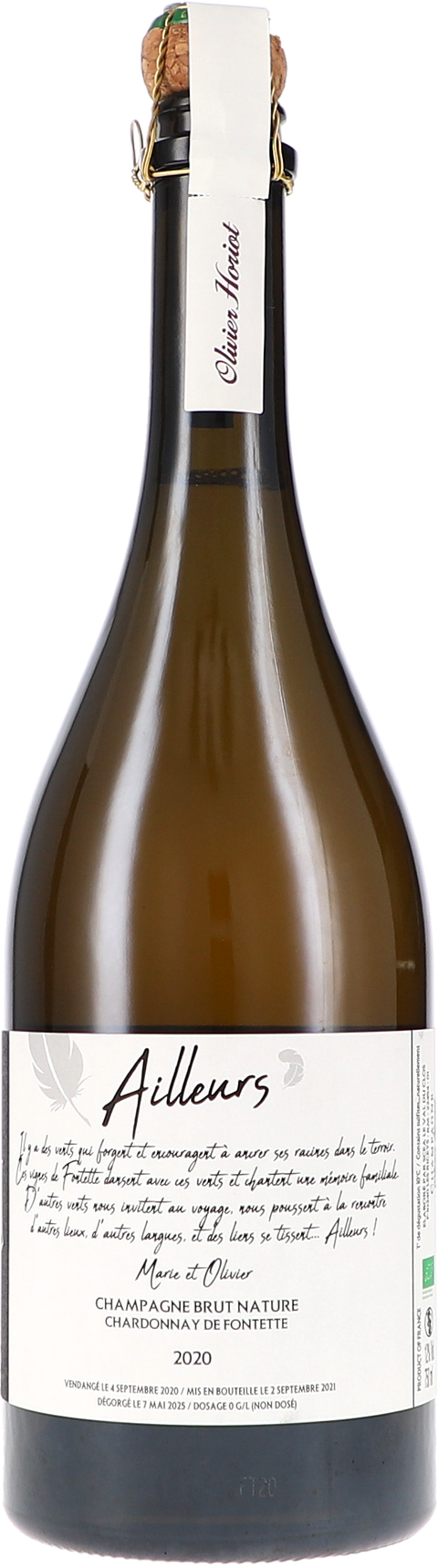 Olivier Horiot Cuvée "Ailleurs" Brut Nature 2020 BIO